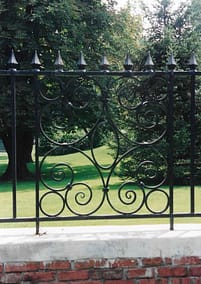 Exterior Steel Metal Fence with scrolls
