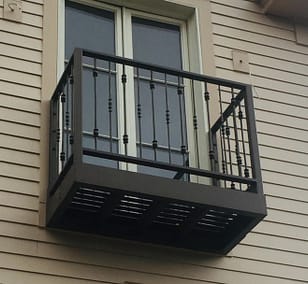 Steel Balcony with Basket Railing